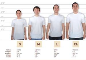 Grey Railbox Tshirt Size Chart